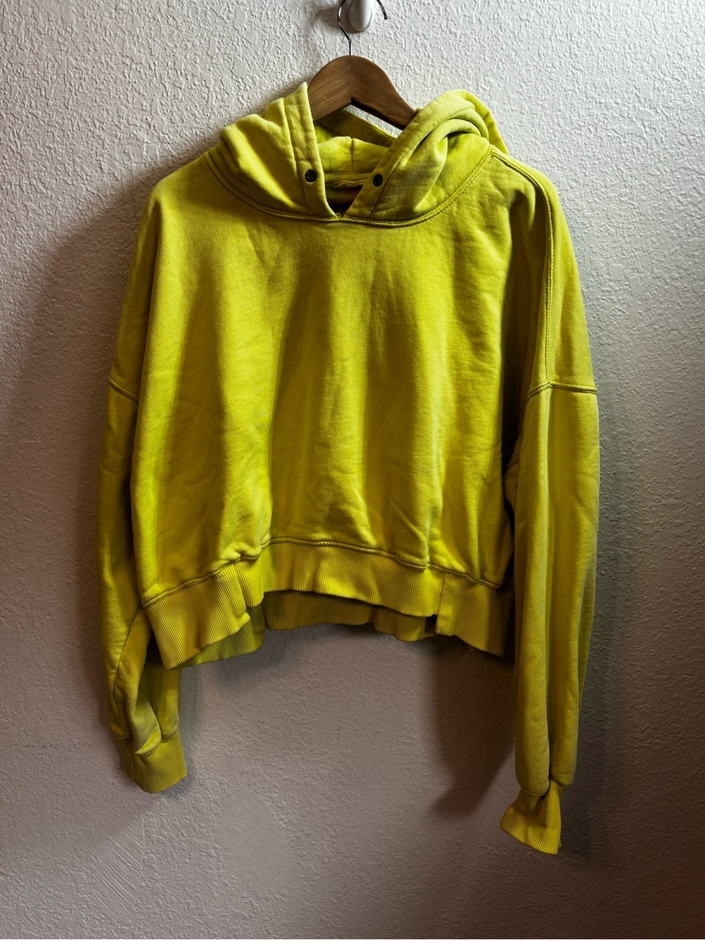 Free People Movement Oversized Cropped Hoodie Sour Citrus Large